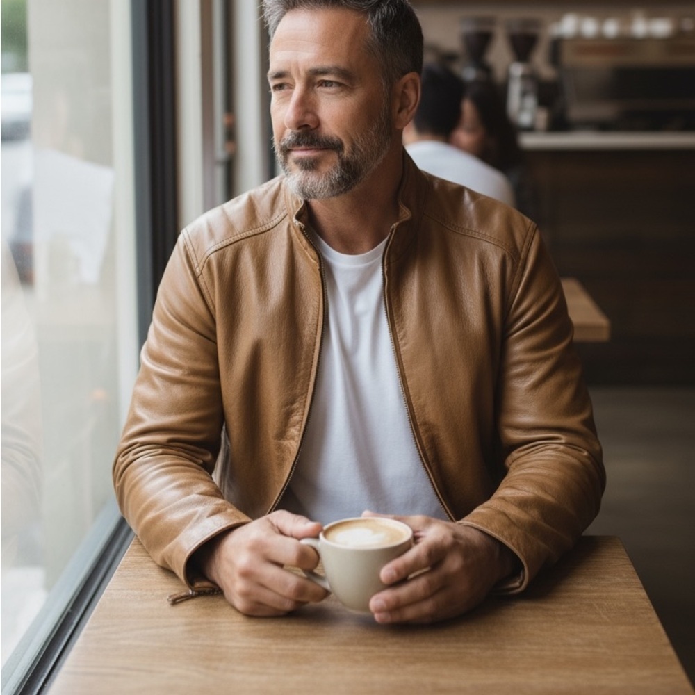 Men's Tan Leather Jacket